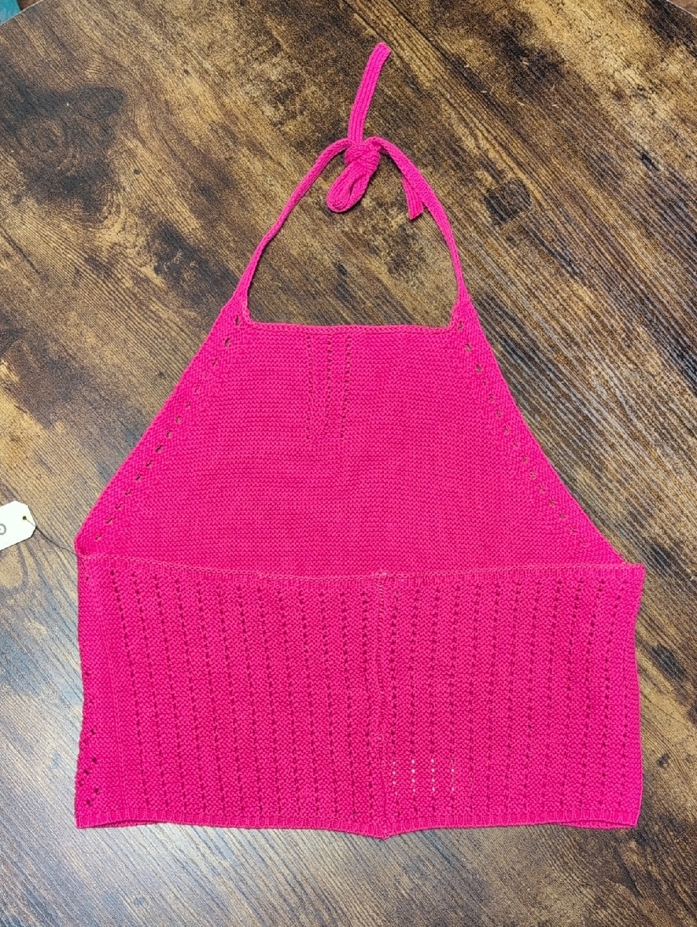 ❤️NWT❤️ Garage Knit Style Halter Top Mini Crop Top Tank Neck Tye, Large - Picture 5 of 9